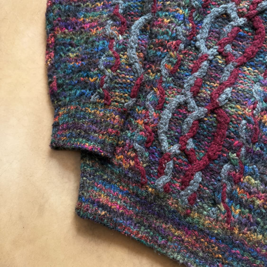 90S 맨즈 비기 BY 타케오 키쿠치 울혼방 믹스 컬러 스웨터 상품이미지2