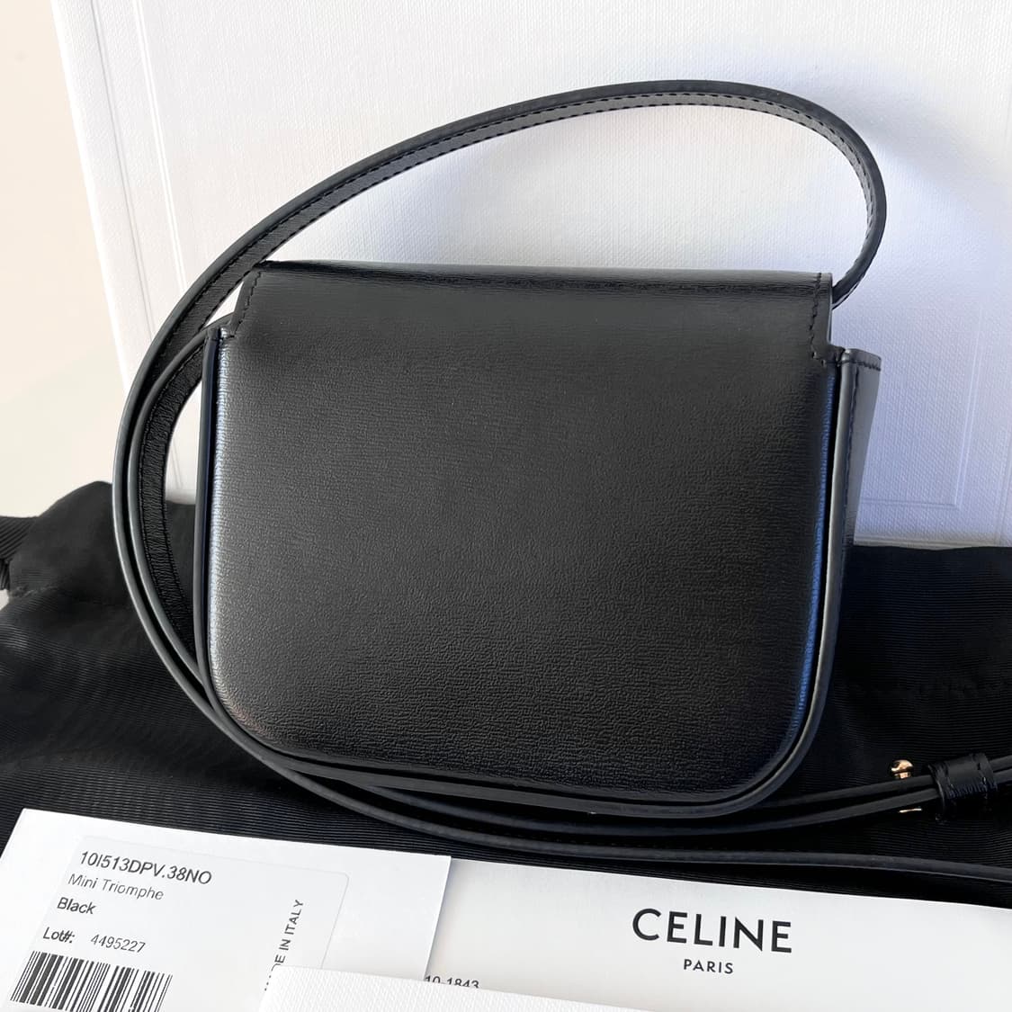 [S급/정품] 셀린느 미니 클로드 샤이니 블랙 크로스백 가방 상품이미지3