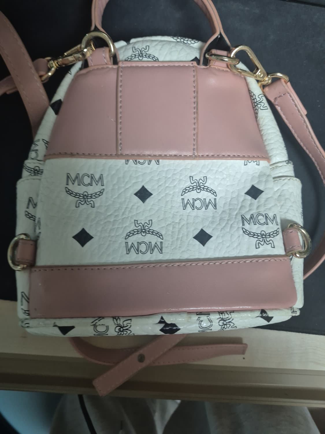 MCM 비세토스 클래식 미니 백팩 핑크 화이트 상품이미지2