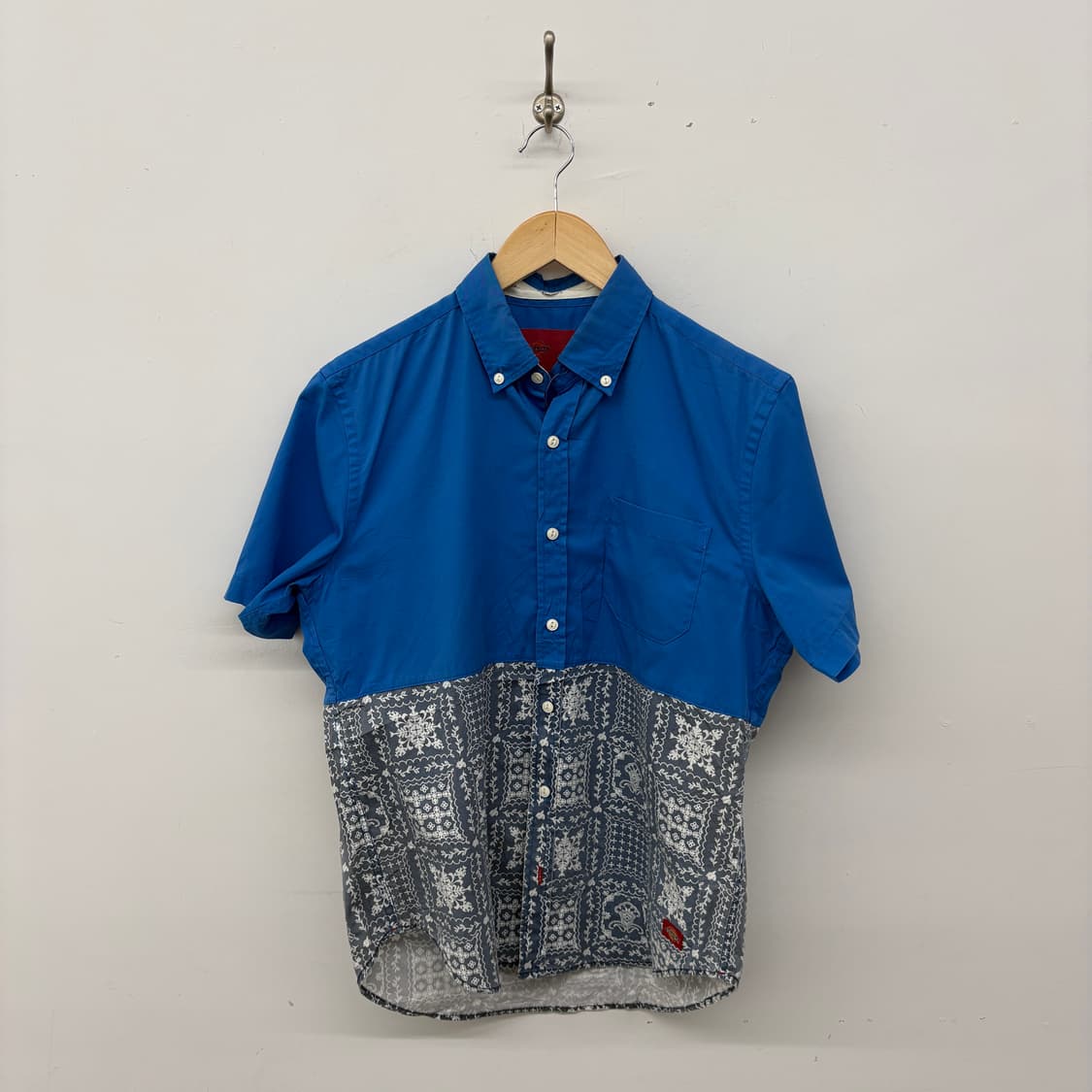 디키즈 블루 패턴 반팔 셔츠 공용M 상품이미지1