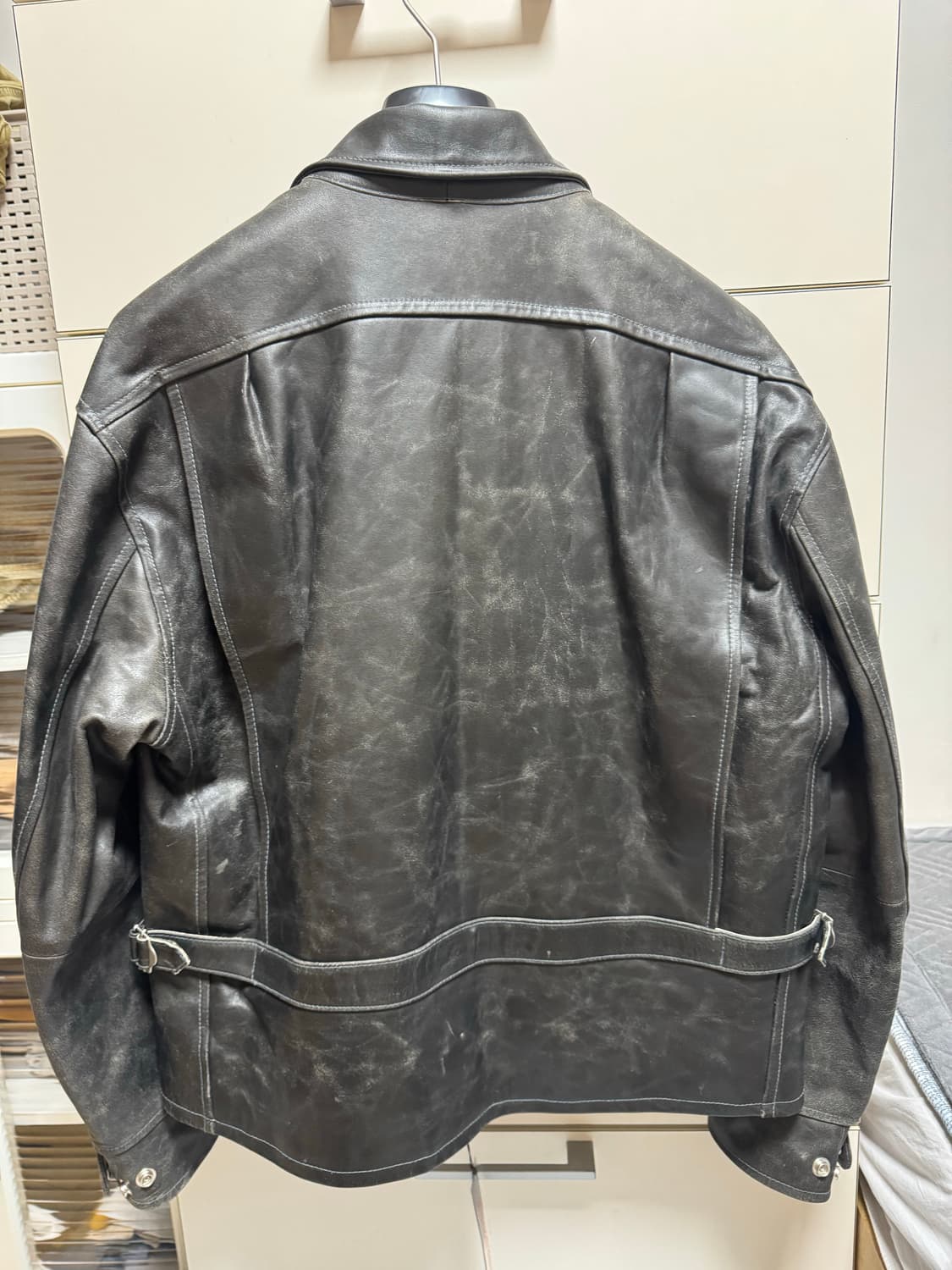 올리브드랩서비스 ods 올드라이더 자켓 디스트레스 블랙 m 상품이미지2