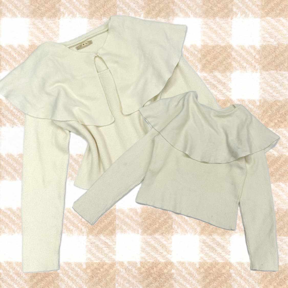 케이프st 히메갸루 아이보리 니트 스퀘어넥 러블리 모리걸 상품이미지1