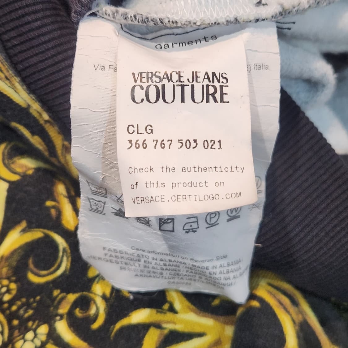 베르사체 블랙/골드 프린트 맨투맨 (L) 상품이미지3