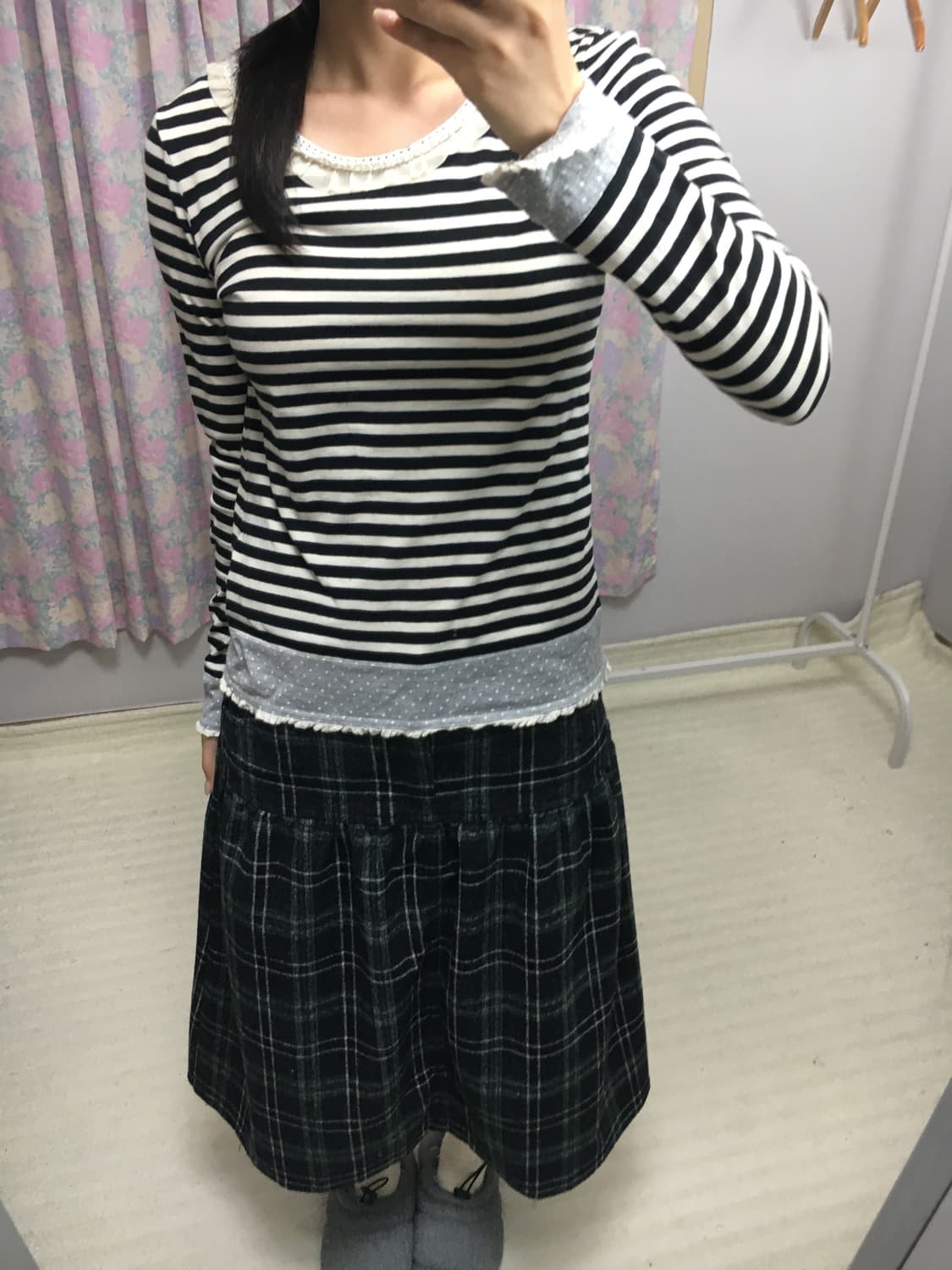 스트라이프 도트 티셔츠 상품이미지3