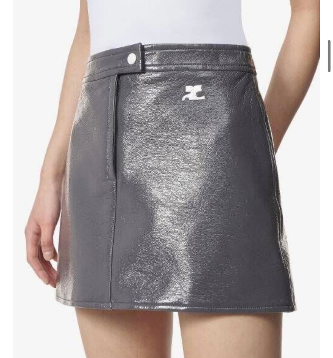 (새상품) 꾸레쥬 로고 스거트 그레이  상품이미지3