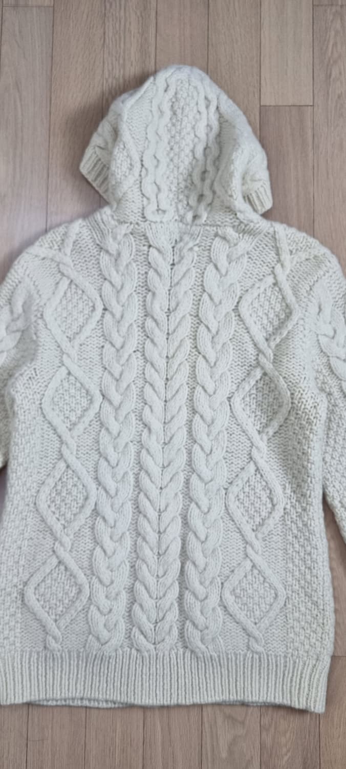 핸드메이드 울 100% 후드니트 집업 Free _ 여성,실측확인 상품이미지6