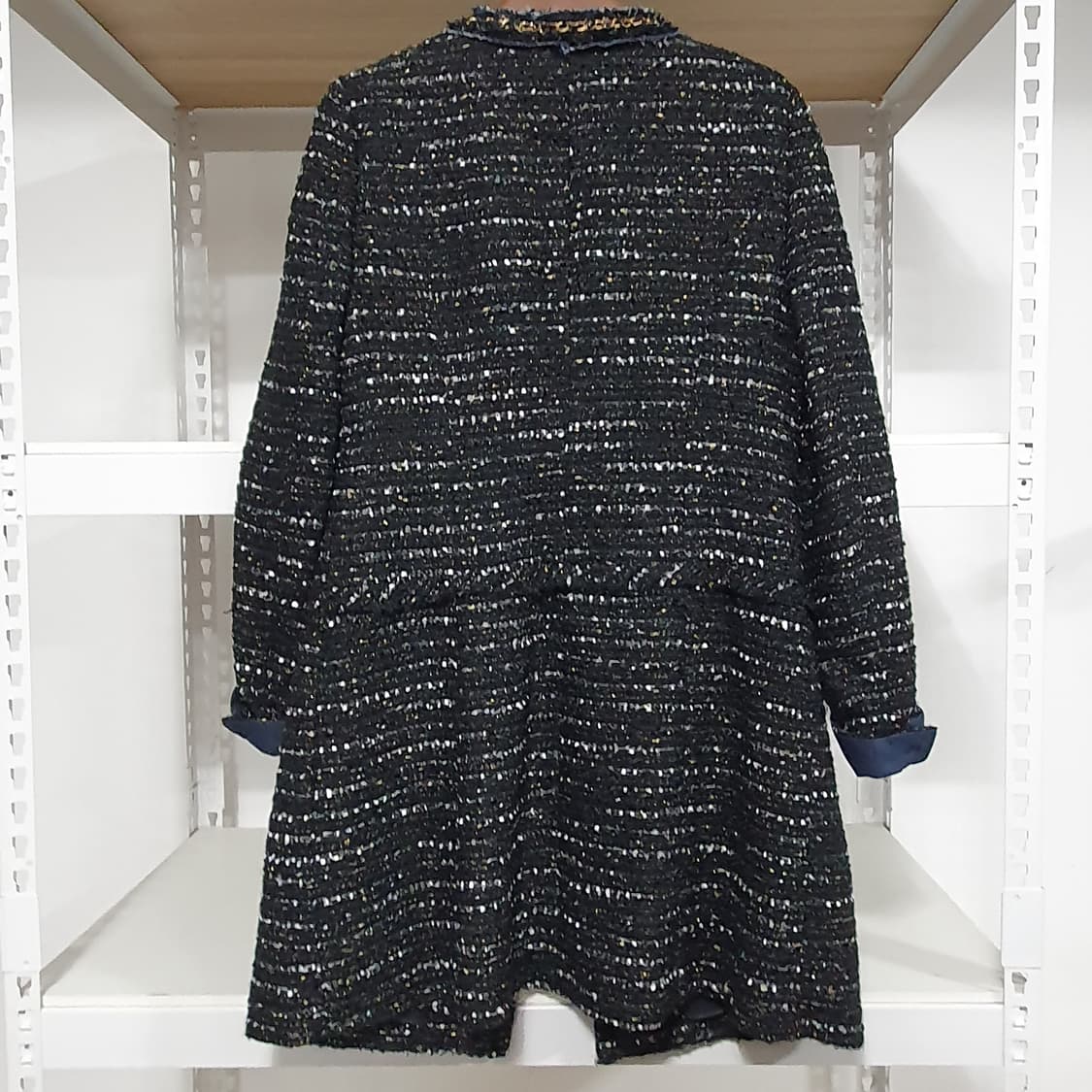 샤틴 트위드 블랙 자켓 반 코트 55 상품이미지4