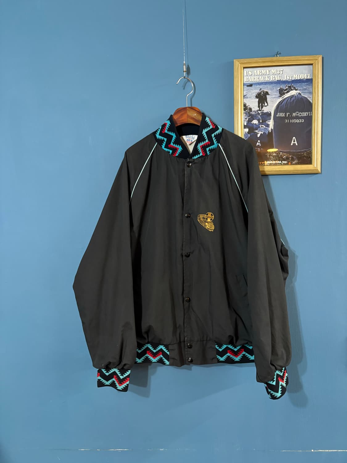 80‘s West Ark Aztec pattern varsity JK 상품이미지1