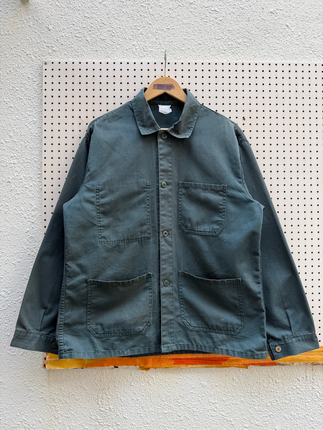 DISTRESSED FADED 70s SAGE GREEN 프렌치워크자켓 상품이미지1