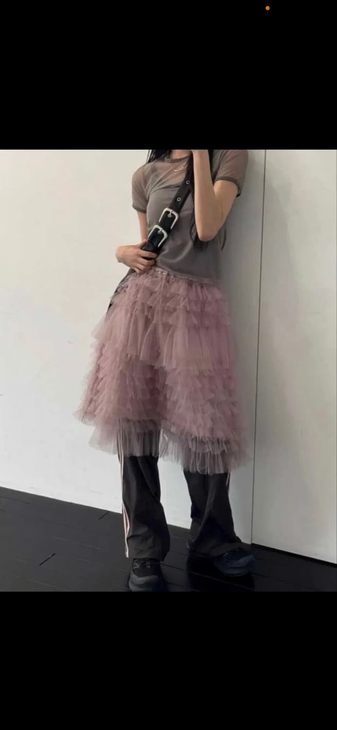 모어댄예스터데이 튤 미디 스커트 상품이미지2