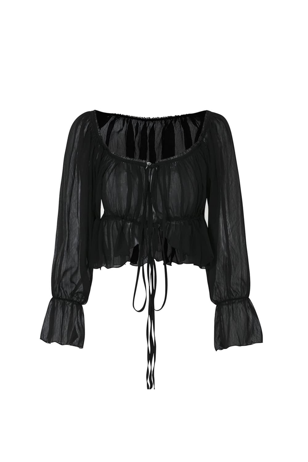 페인오어플레져 MERMAID SHEER CARDIGAN black 상품이미지1