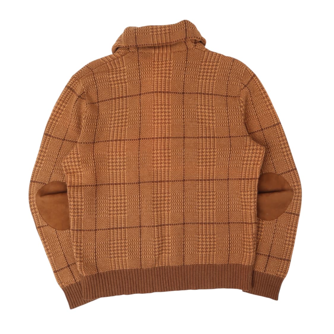 폴로 랄프로렌 카멜 체크 스웨이드패치 숄카라 니트 상품이미지5