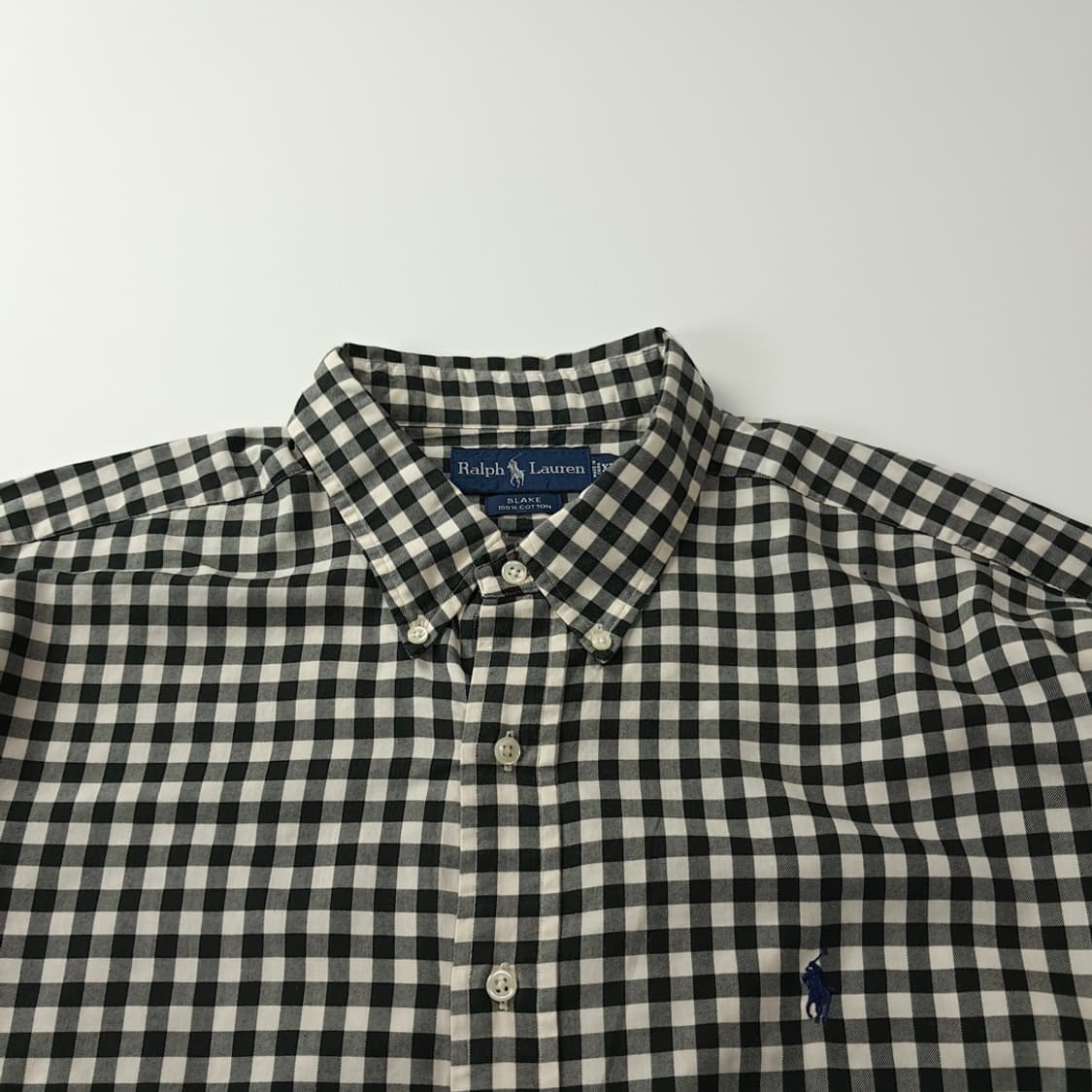 CJ063 2XL 폴로 90s 블랙 모노 깅엄체크 셔츠 남방 상품이미지2