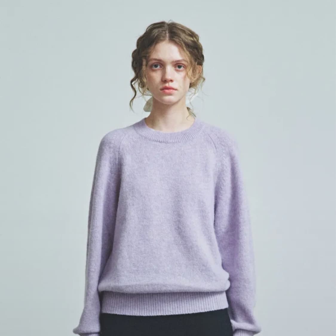새제품)니티드 쉐기독 울 라운드넥 니트 라벤더퍼플 상품이미지2