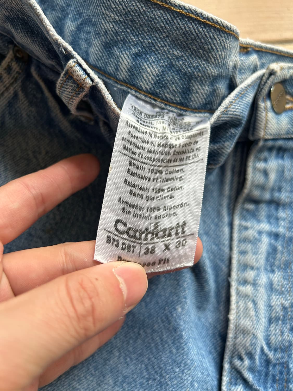 빈티지 칼하트 데님더블니 컷오프쇼츠 36in 상품이미지4