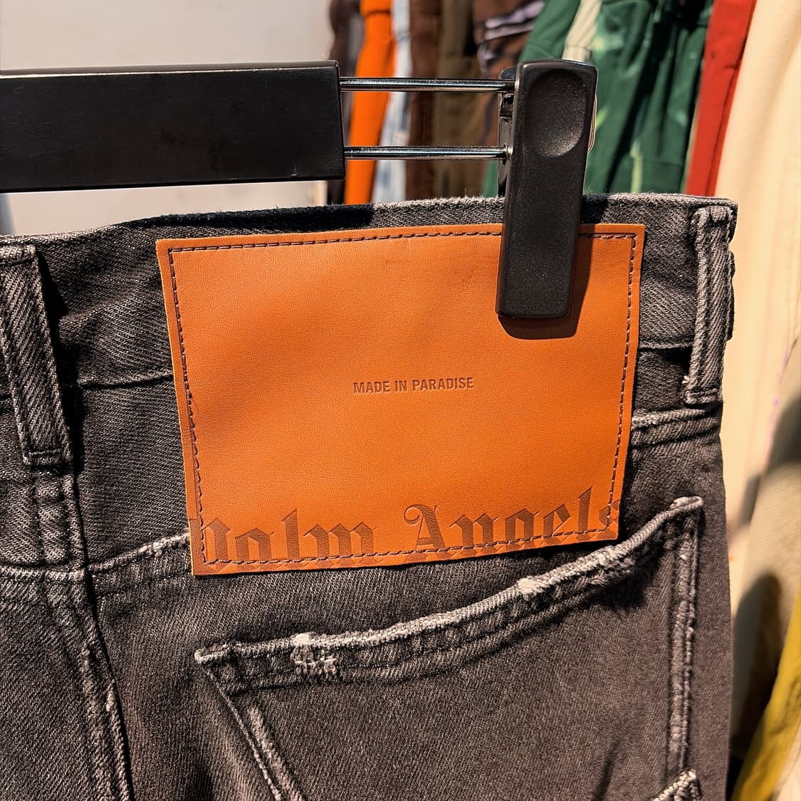 (정품/새상품) 팜 엔젤스 남성 블랙 로고 패치 데님 팬츠 상품이미지4