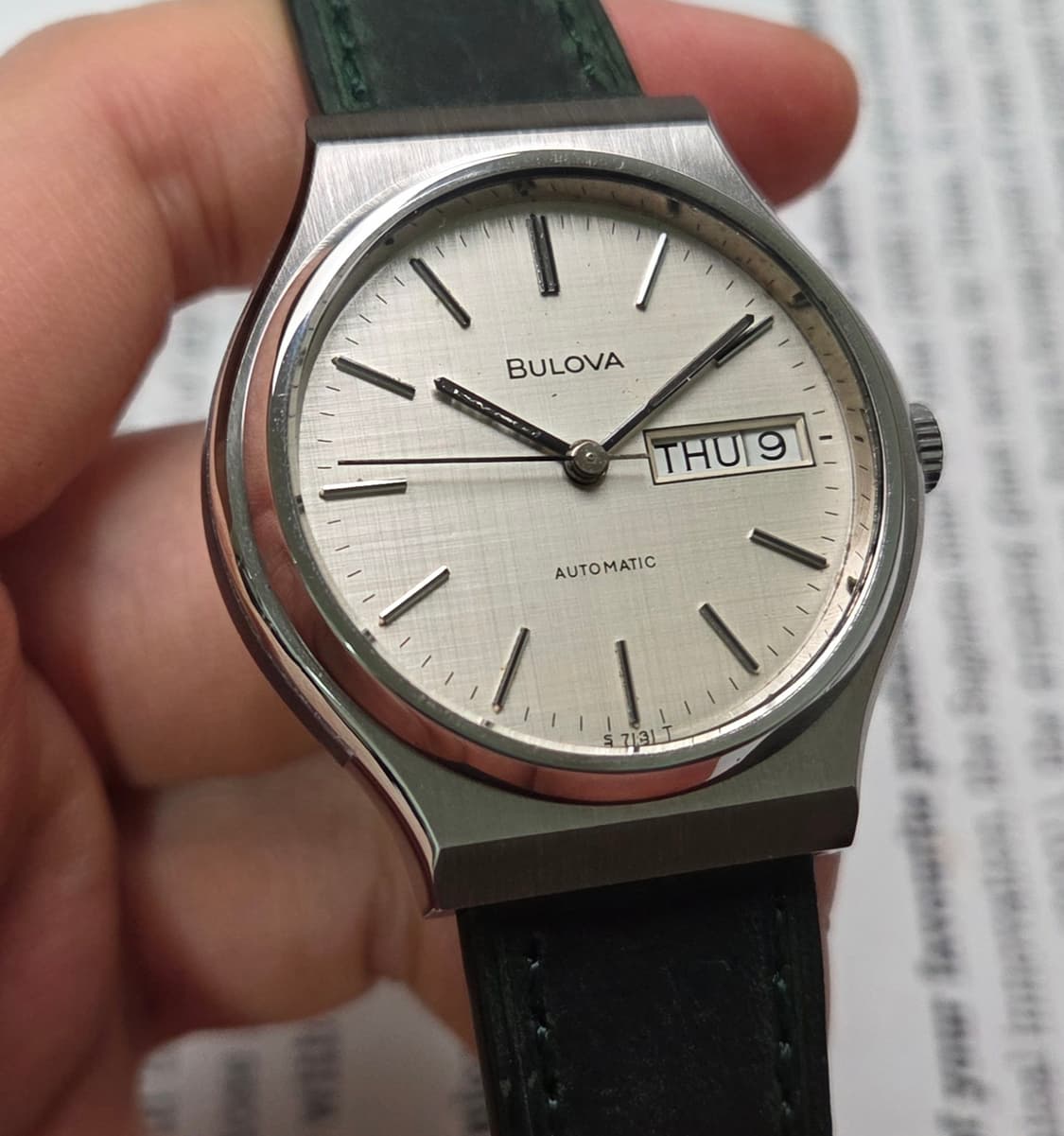 빈티지 부로바 데이데이트 오리지널 보카시 린넨다이얼 C쉐잎 오토매틱
 상품이미지5