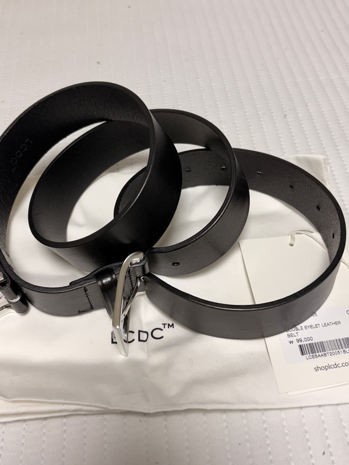 LCDC 티엠 더블 버클 레더 벨트 블랙 상품이미지8