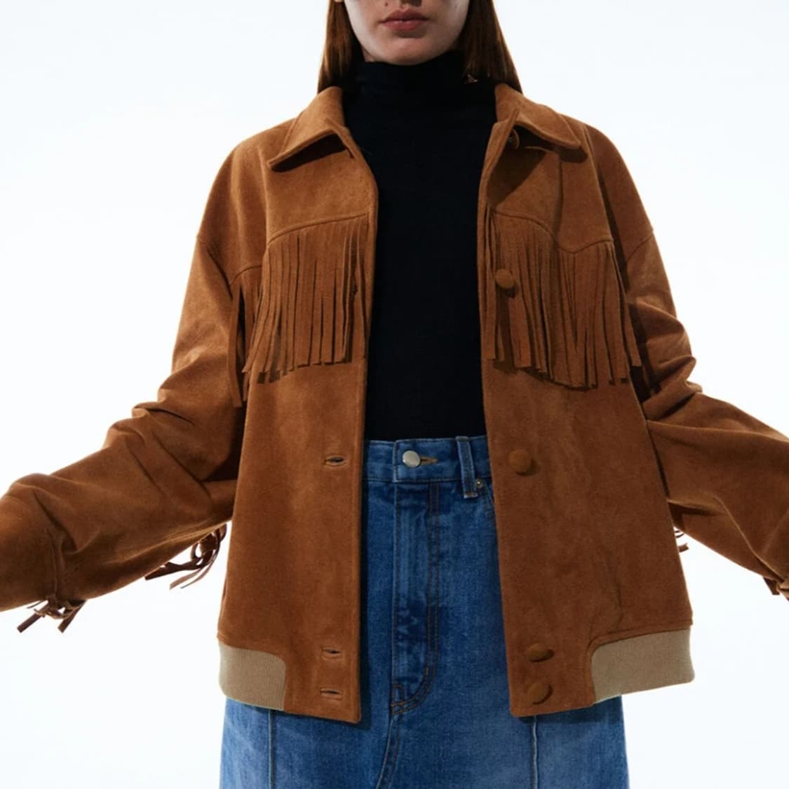 커렌트 Current 프린지 스웨이드 봄버 자켓 상품이미지3