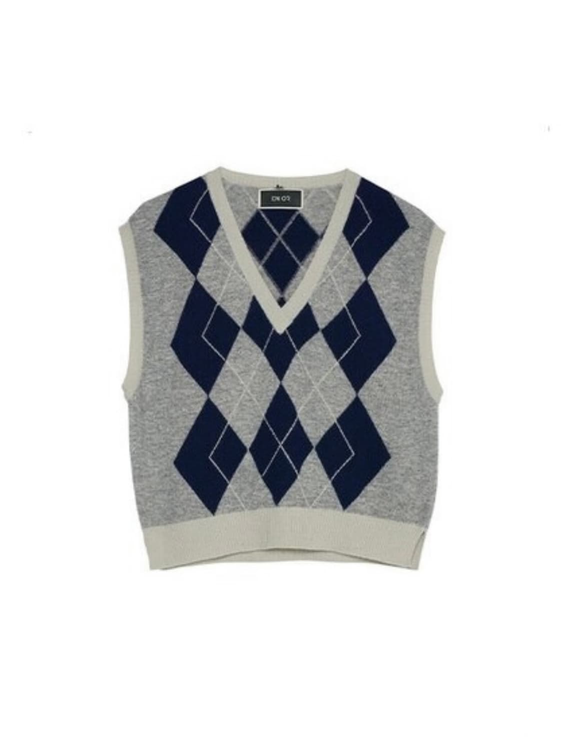 택O) [s] 엔오르 아가일 패턴 베스트 그레이 상품이미지1