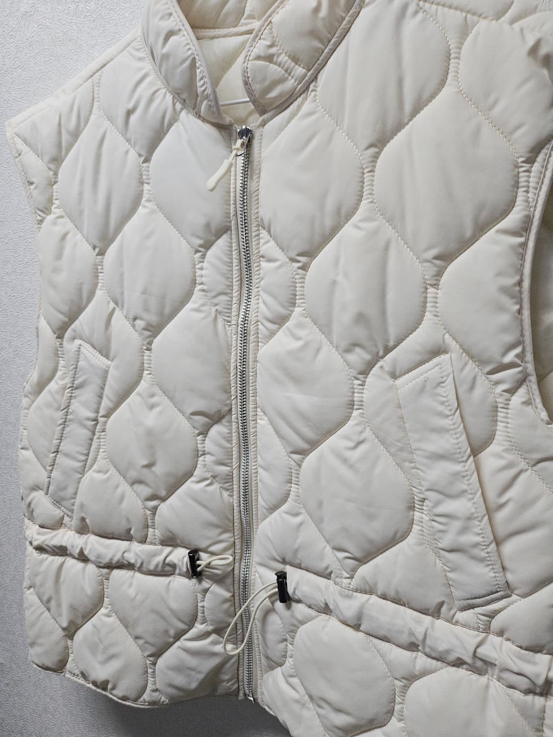 아이보리 퀼팅 조끼 패딩 베스트  M 상품이미지2