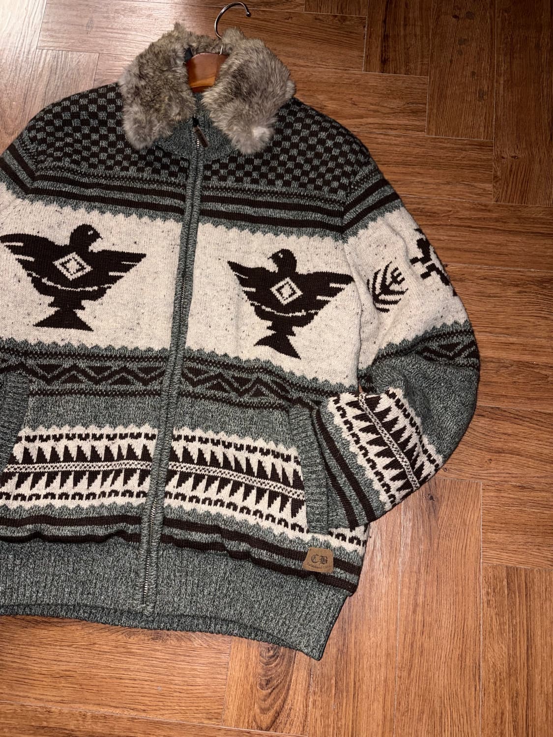 퍼 카라 노르딕 니트 집업 상품이미지4