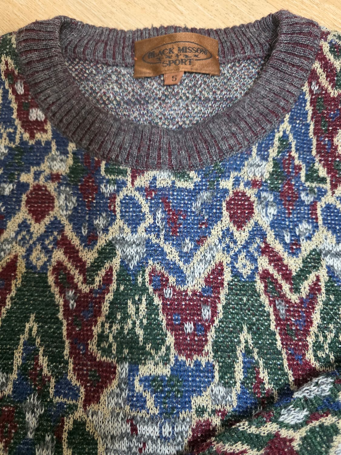 블랙 미쏘니 스포츠 빈티지 울 니트 상품이미지2