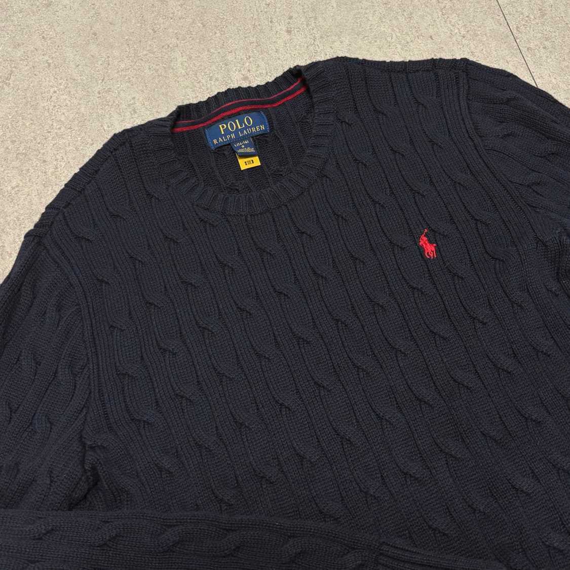 폴로 꽈배기 니트 네이비 여성 55 상품이미지2