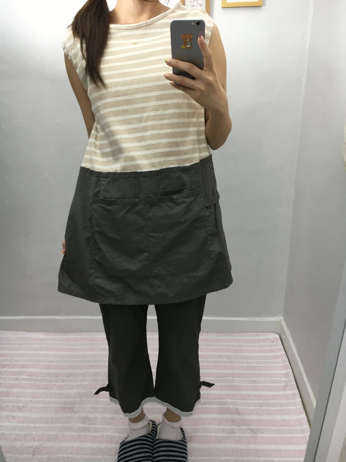 베이지 스트라이프 원피스 상품이미지10