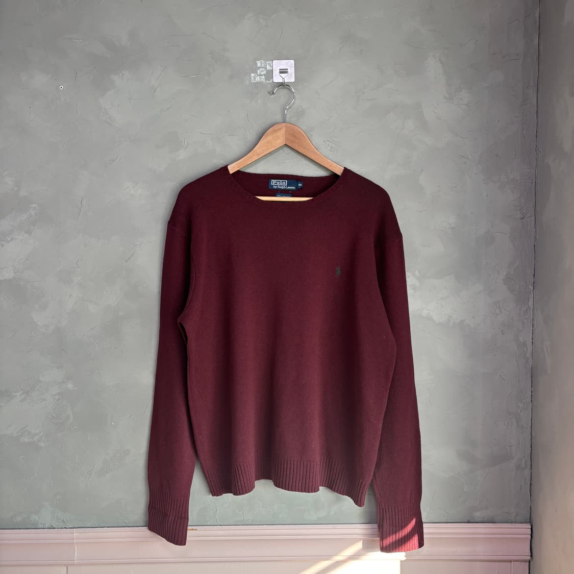 폴로 랄프로렌 램스울 라운드넥 니트 버건디 상품이미지1