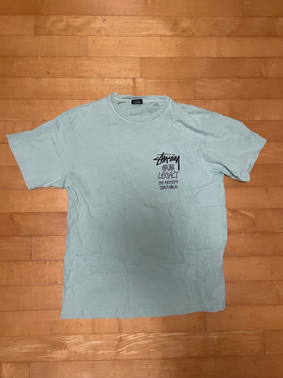 스투시 x 아워레가시 서프맨 티셔츠 민트 상품이미지3