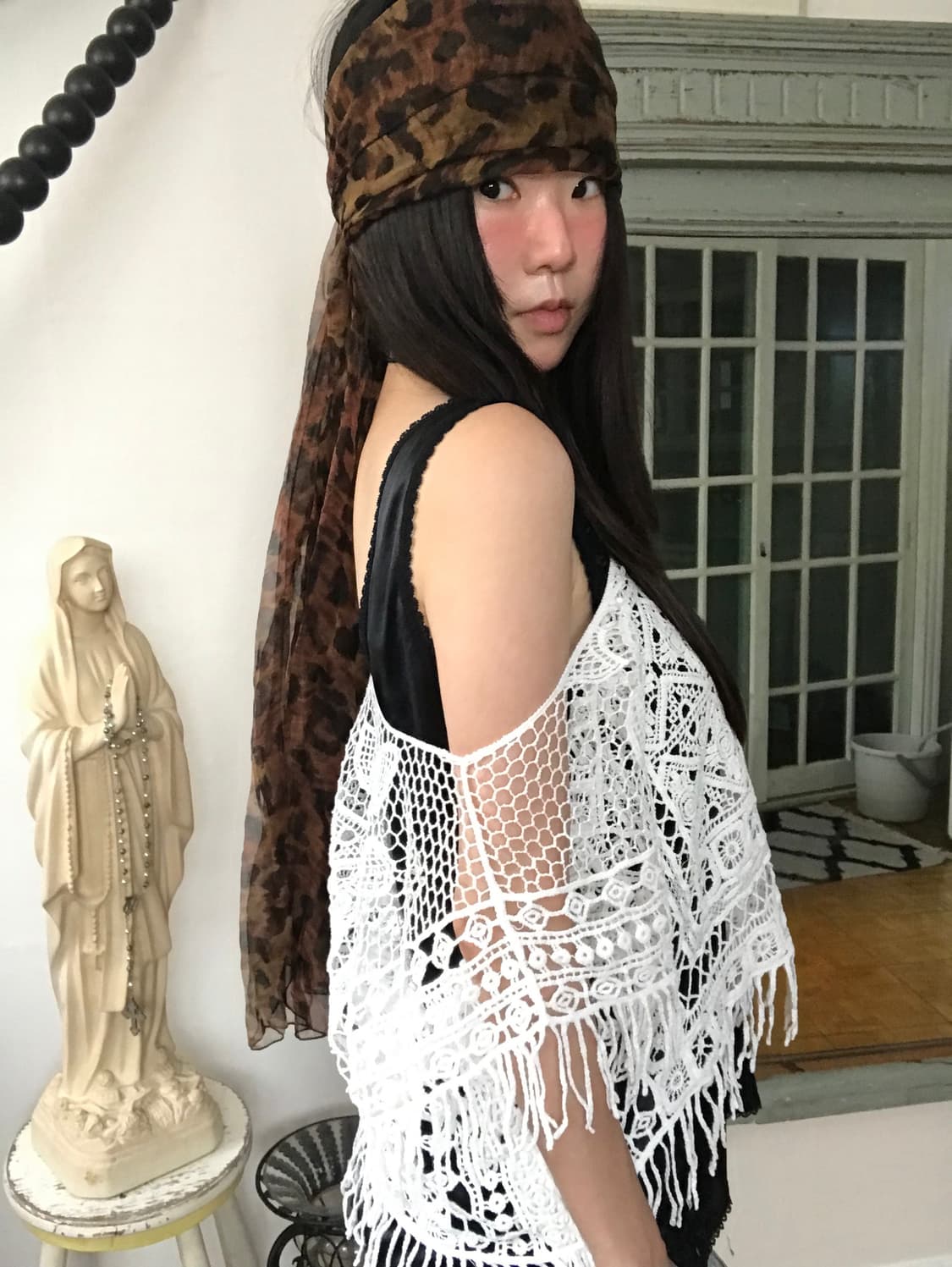 vintage net fringe top 상품이미지2