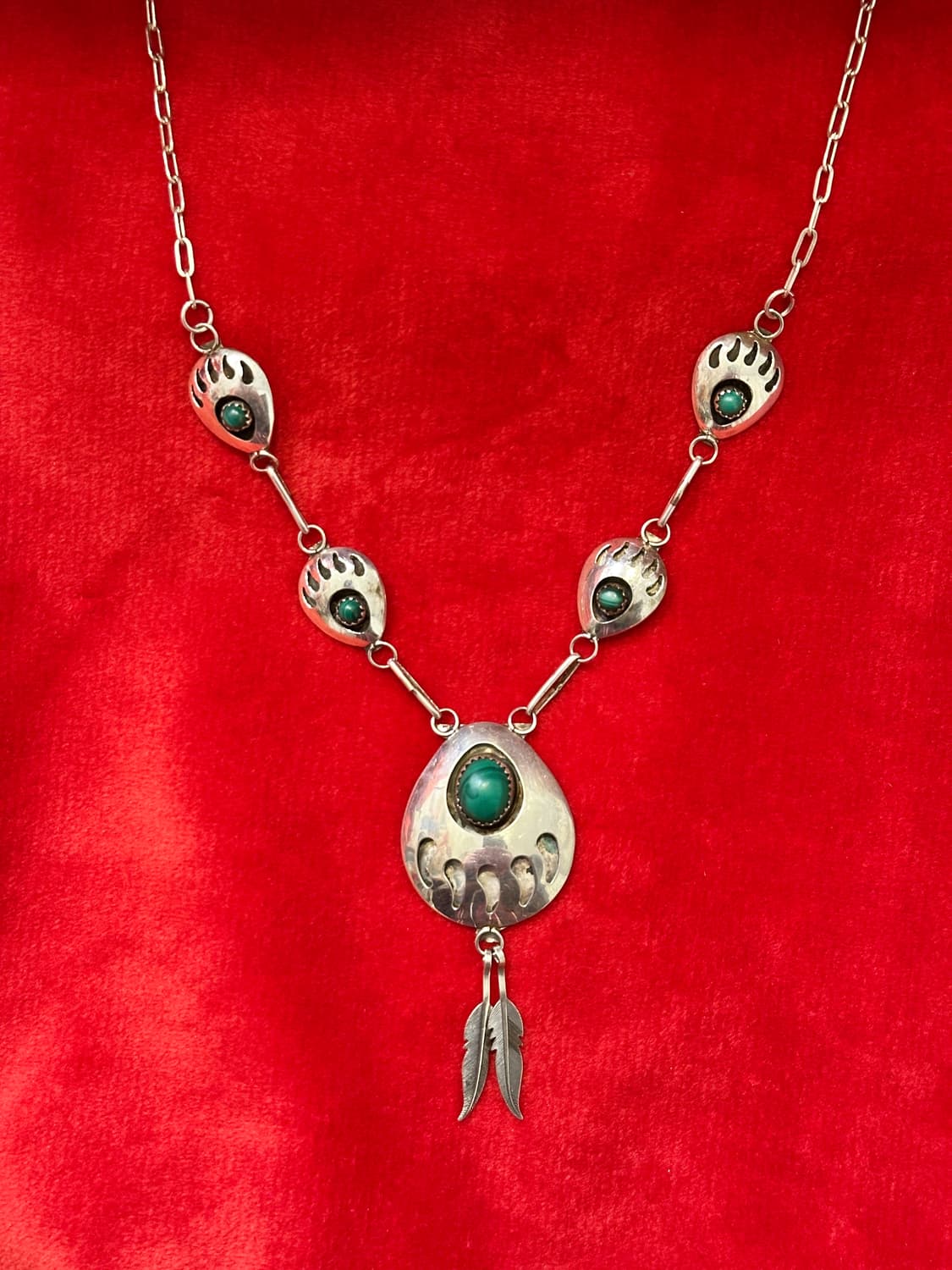 Navajo Bear Paw 925Silver Necklace 상품이미지1