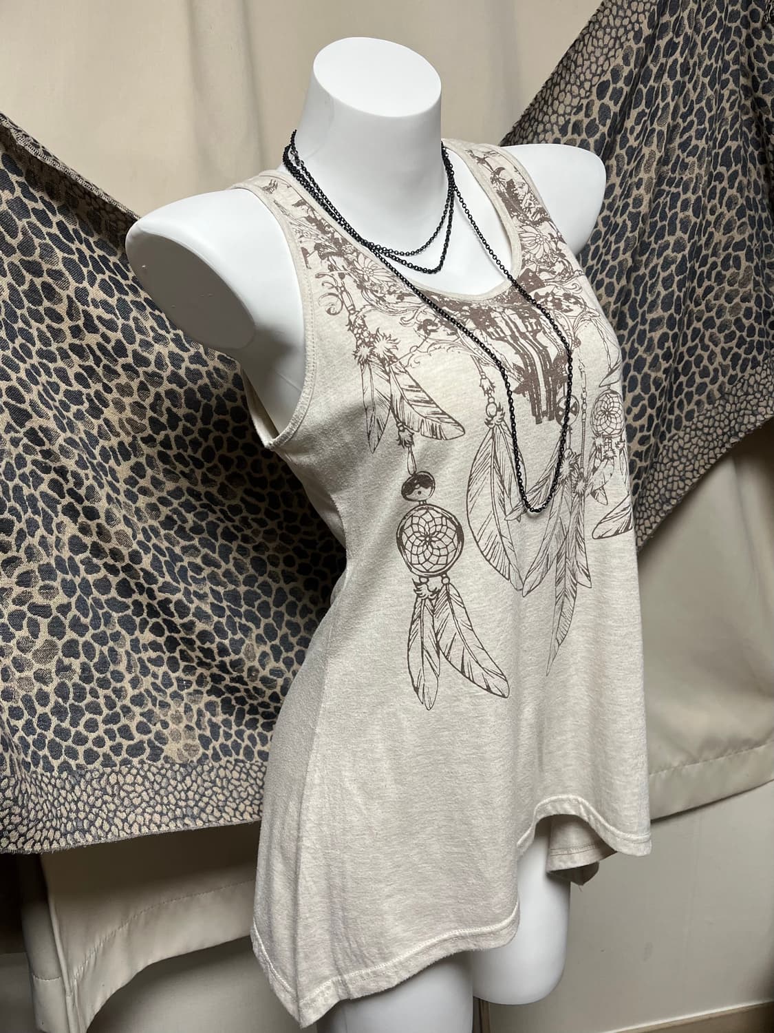 Asymmetric 오리엔탈 슬리브리스 탑 상품이미지3