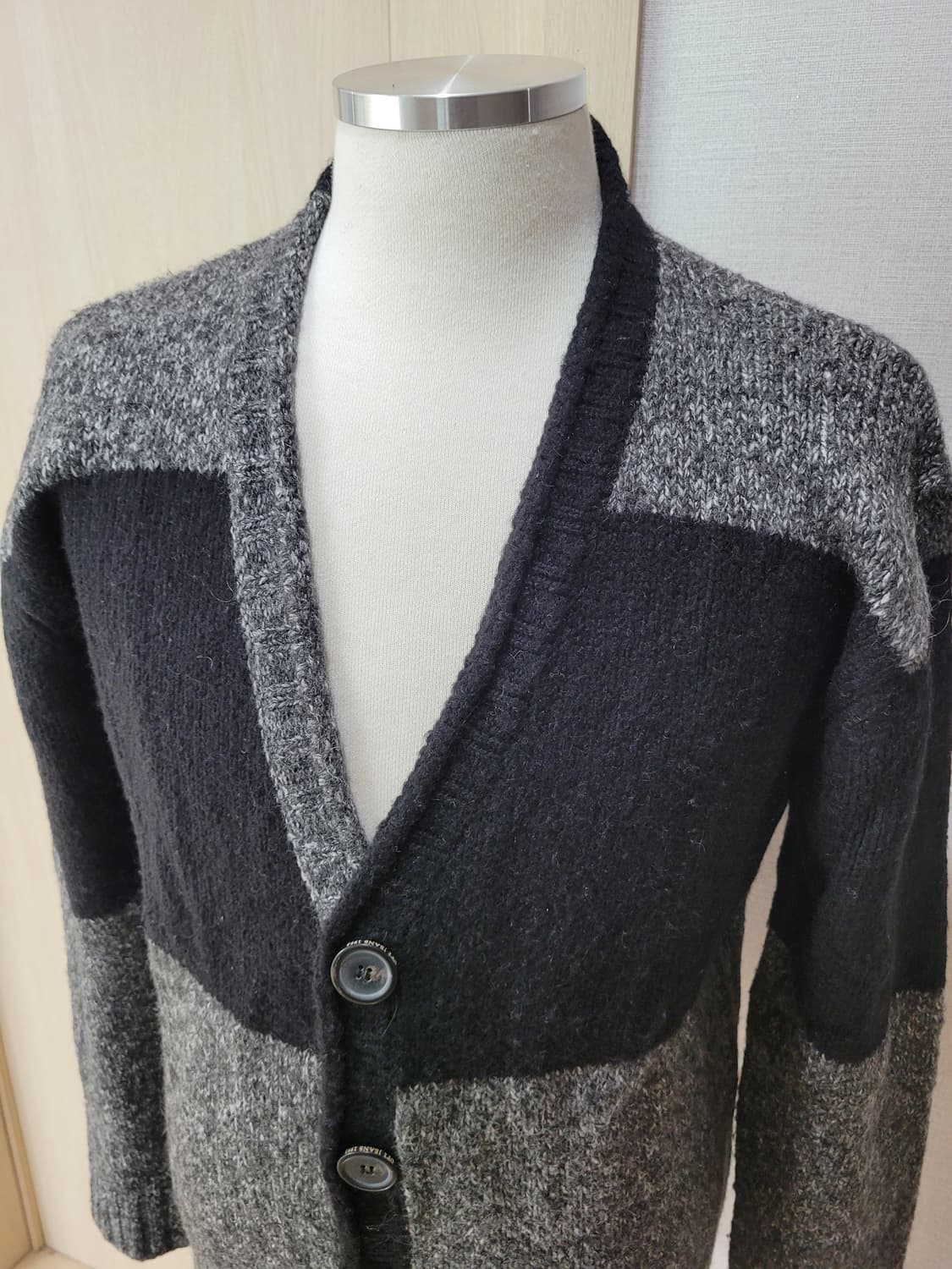 OPT 남자 블럭 가디건 XL 다크그레이 상품이미지3