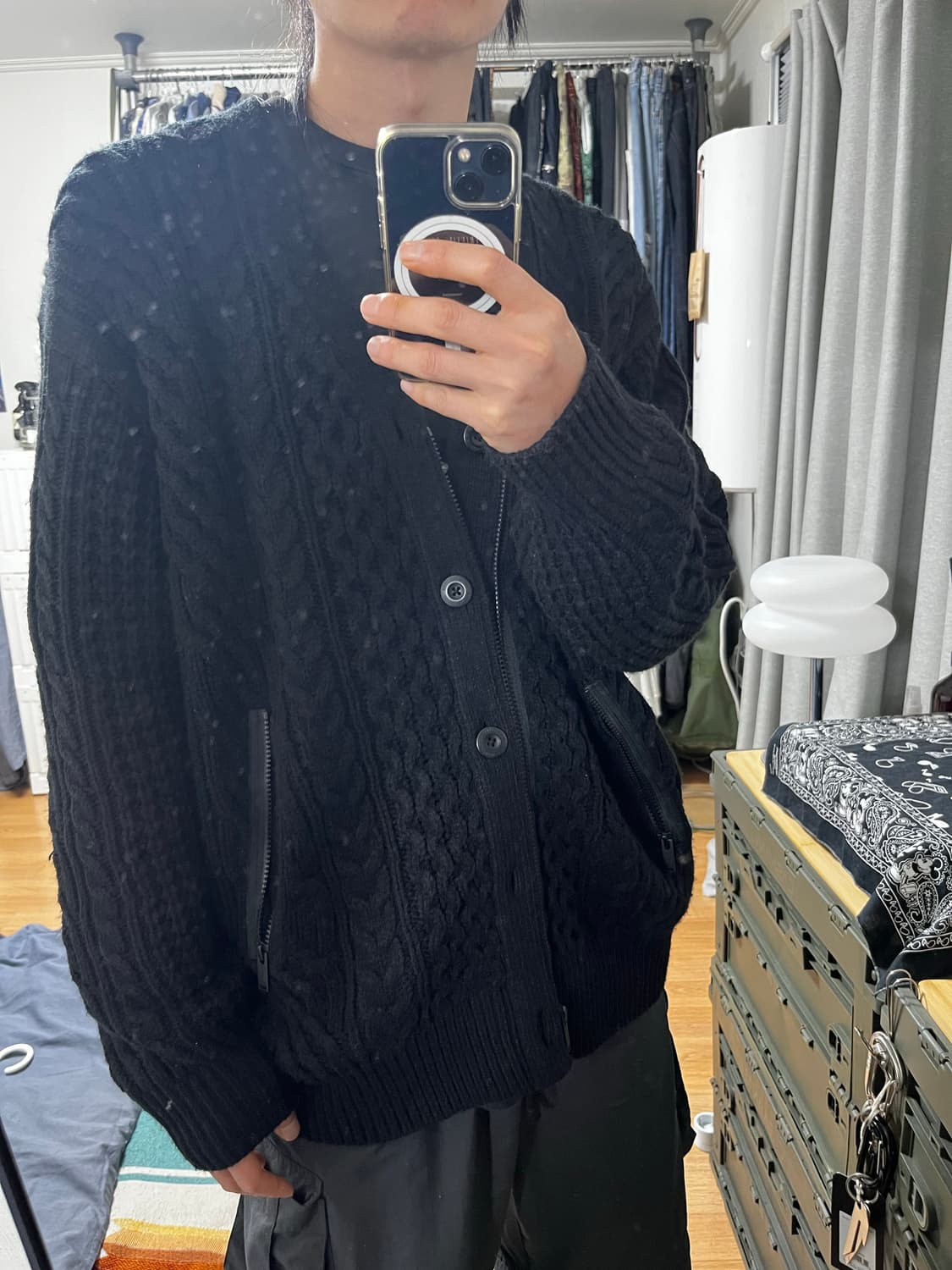 언더커버 케이블 집업 가디건 xl 지유 협업 솔로이스트 상품이미지5