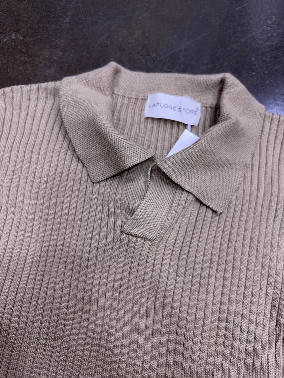 라퍼지스토어 와이드 오픈카라 울 니트 모카L 상품이미지3