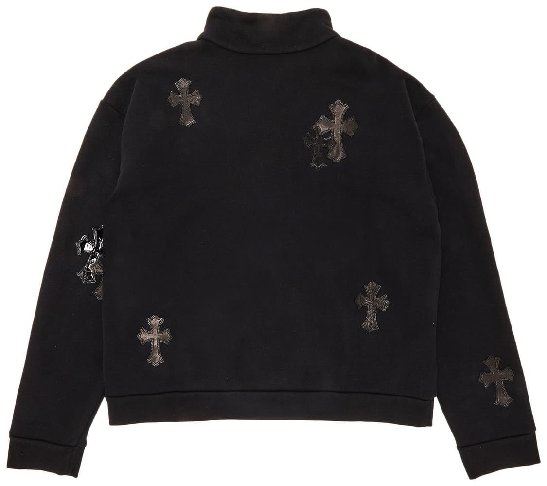 크롬하츠 크로스 레더 패치 하프 집업 상품이미지2