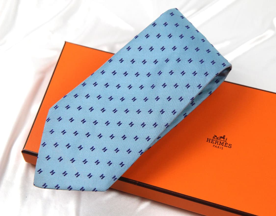 에르메스 9.3cm A등급 H자수 남자 명품 넥타이 상품이미지1