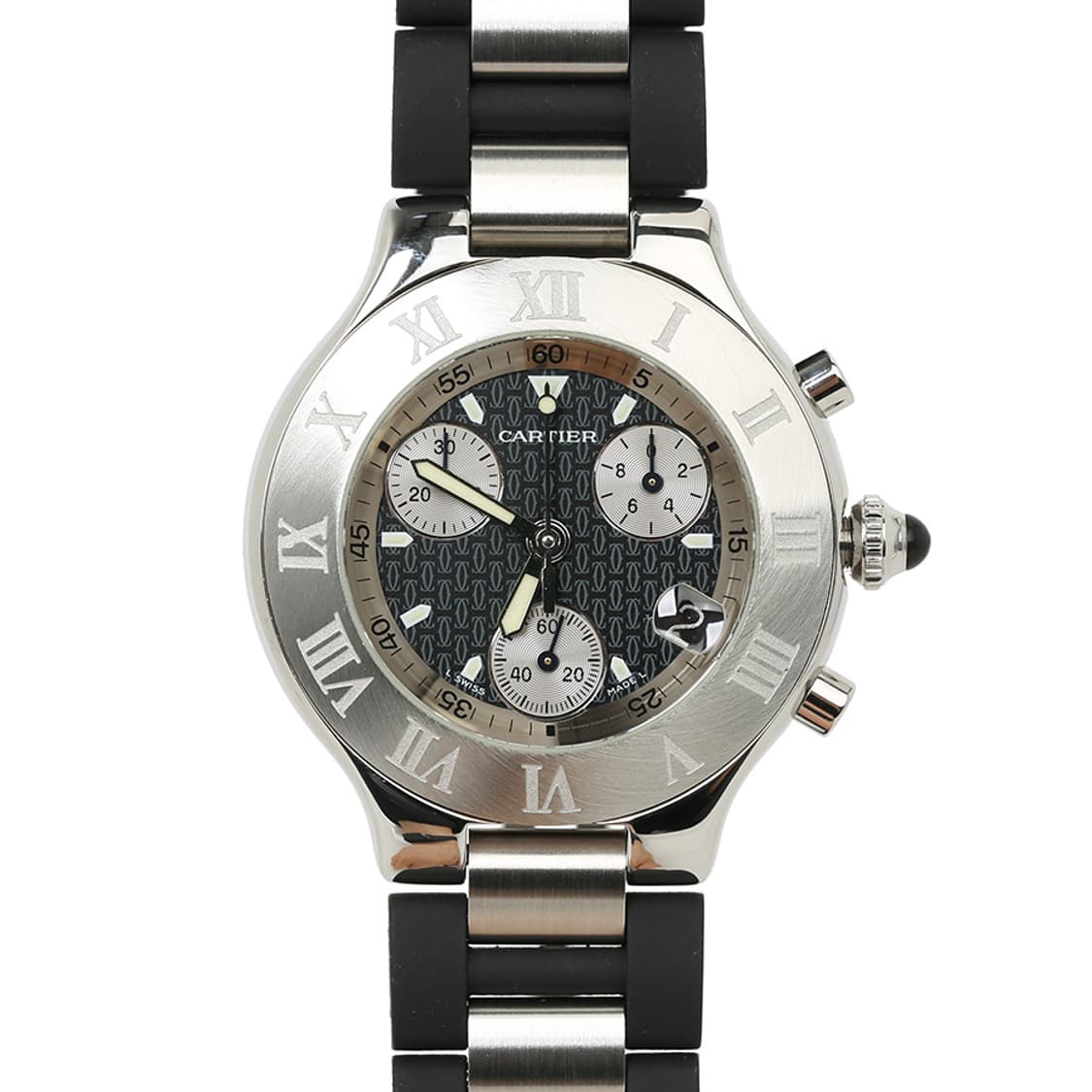 까르띠에 21C 크로노그래프 러버밴드 워치 21세기 시계 W10125U2 상품이미지7