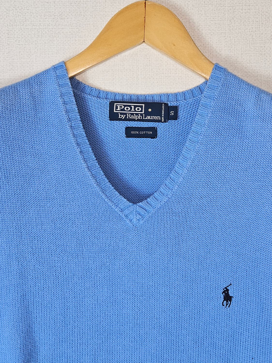 폴로 랄프로렌 브이넥 니트 베스트 조끼 스카이블루 정품 S 상품이미지2