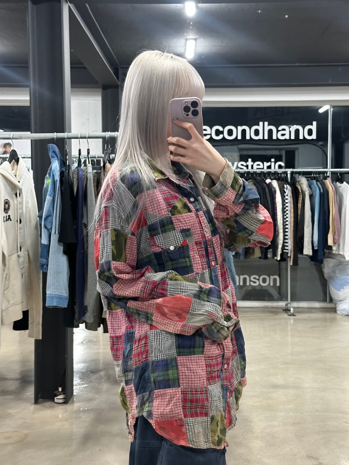 베이프 패치워크 긴팔 셔츠 상품이미지1