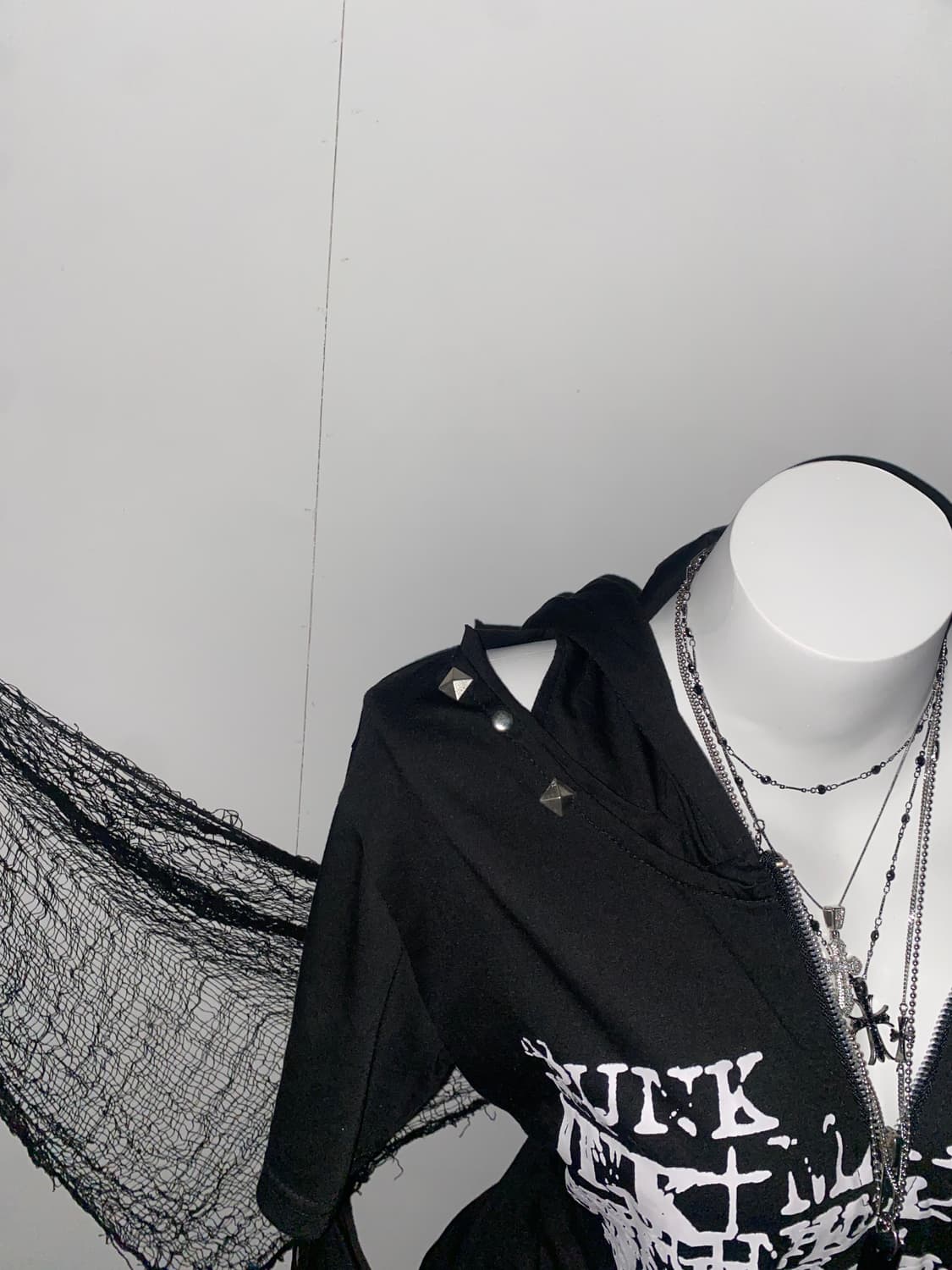 ꒰ঌ 어딕트랩 펑크 고스 스컬 레이어드 롱슬리브 ໒꒱ 상품이미지7