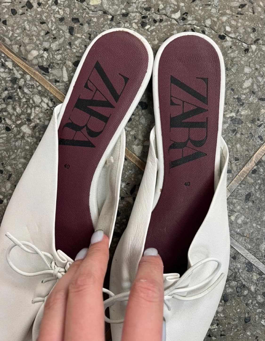 자라 zara 여성 스트랩 리본 플랫 뮬 단화 255 상품이미지4