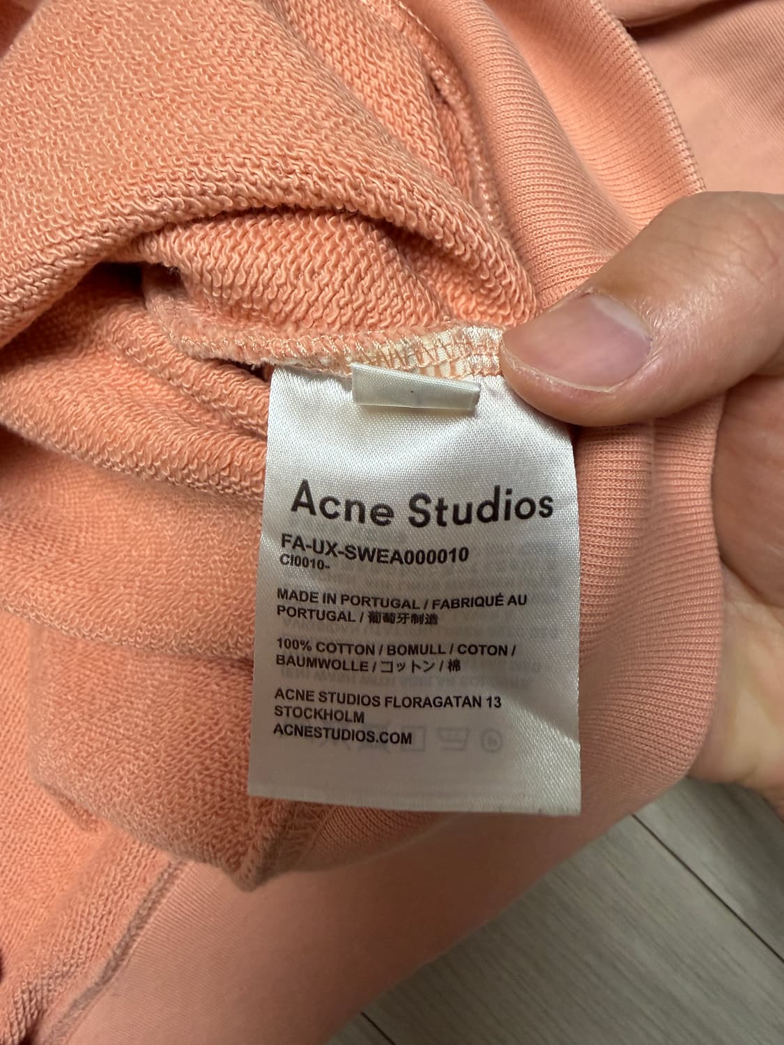 아크네 스튜디오 오버사이즈 맨투맨 핑크 S 상품이미지2