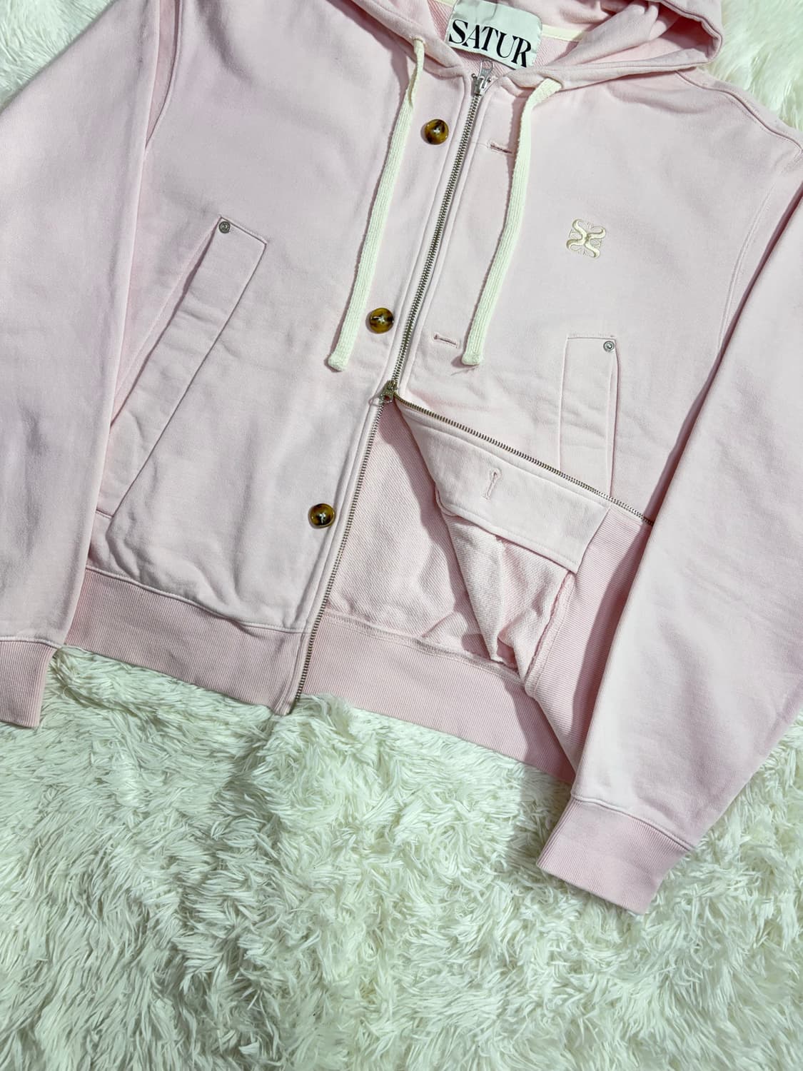 세터 뮤트핑크 투웨이 후드집업  상품이미지6