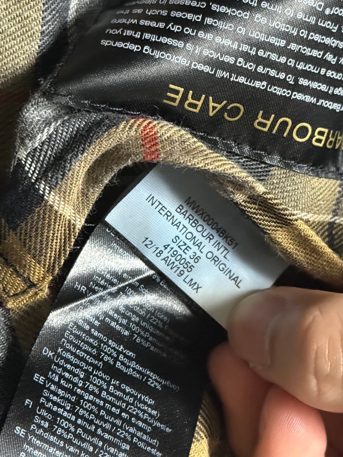 바버 인터네셔널 오리지널 왁스 자켓 상품이미지7