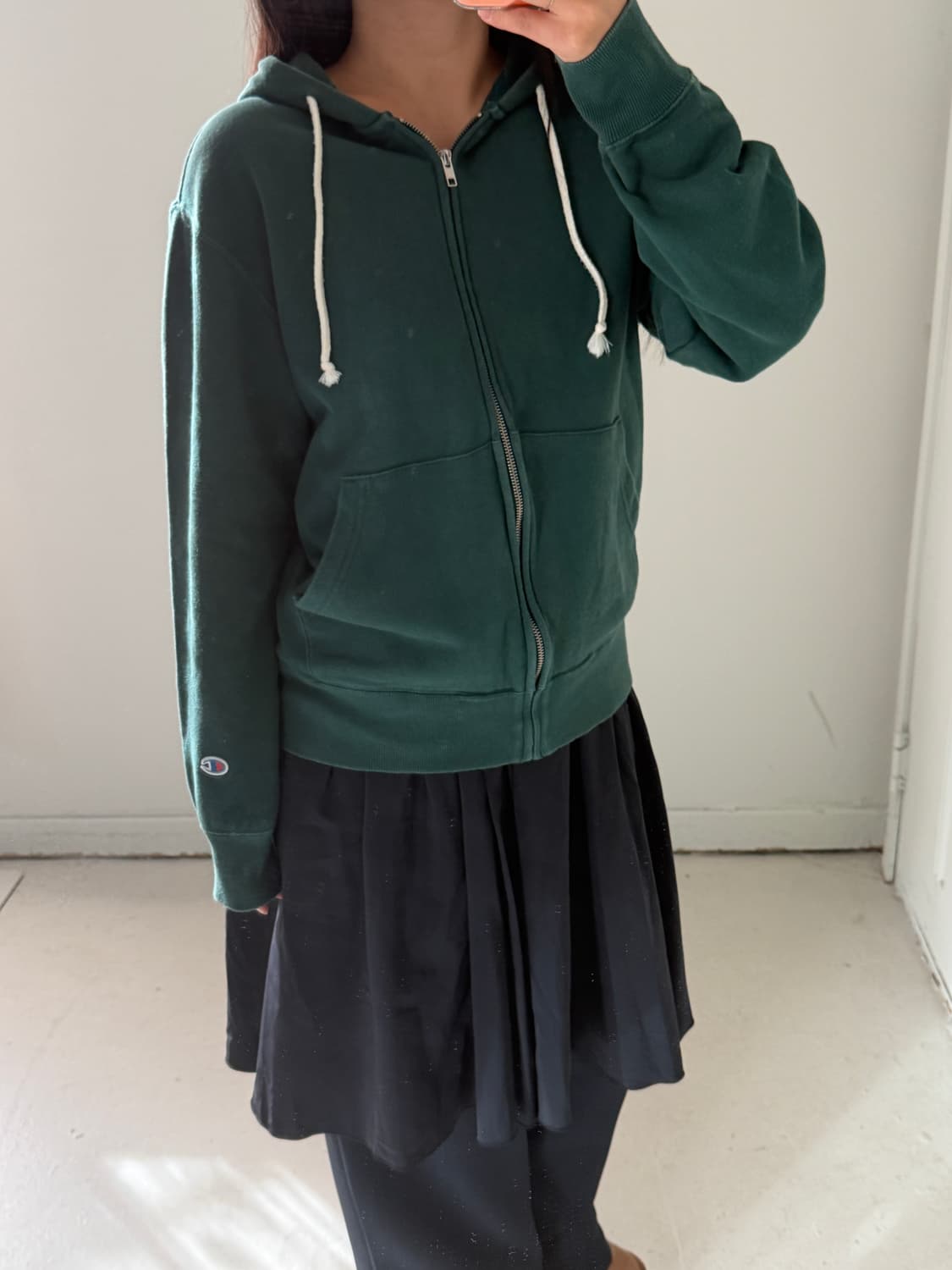 일본빈티지 챔피온 헌터그린 후드집업  상품이미지3