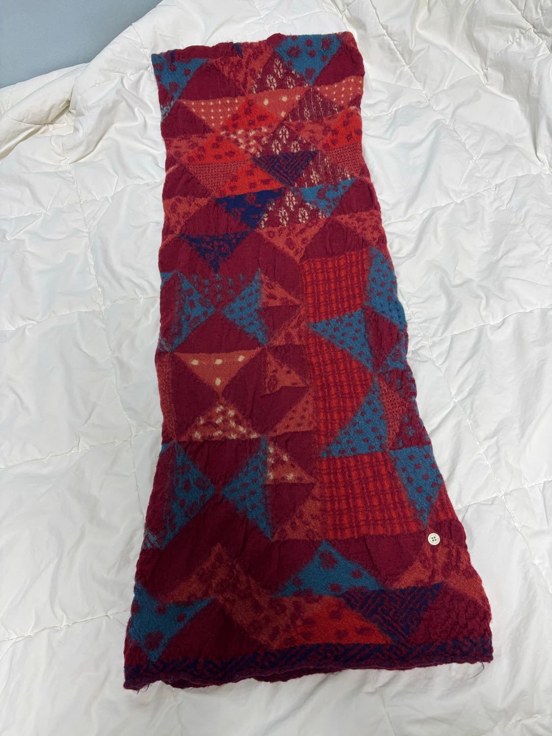 캐피탈 슈렁큰 울 인디고 스카프 머플러 레드 상품이미지2