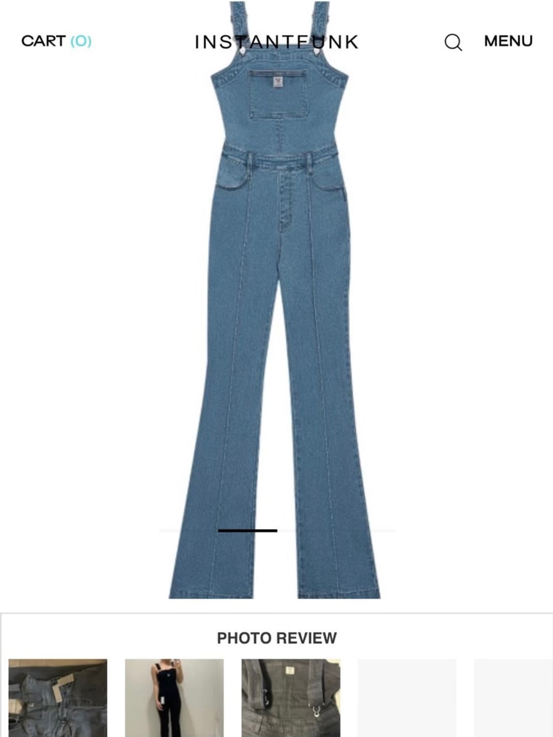 인스턴트펑크 데님 멜빵 부츠컷바지 상품이미지1